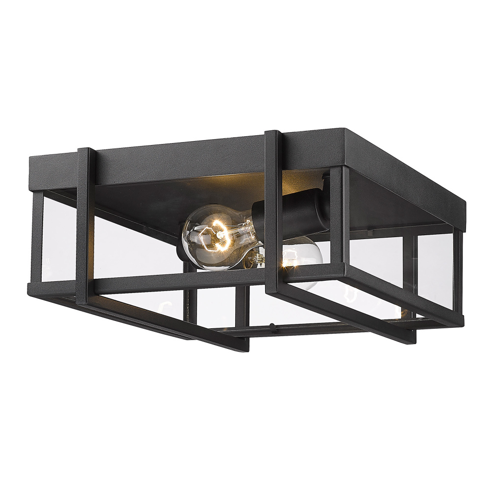 Golden Lighting Tribeca 2-light Outdoor Ceiling in Natural Black